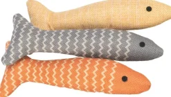 Jouet pour chat en tissu coloris multicolore poisson avec catnip Trixie - 20 cm