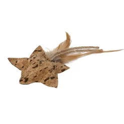 Jouet pour chat étoile en liège avec plume 15x10 cm
