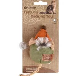 Jouet pour chat vert/orange Flamingo Natura Delight Souris - 16 cm