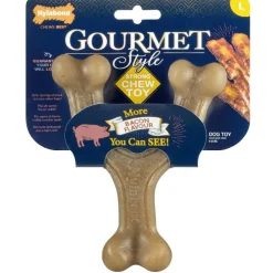 Jouet pour chien au bacon Nylabone Gourmet wishbone - Taille L