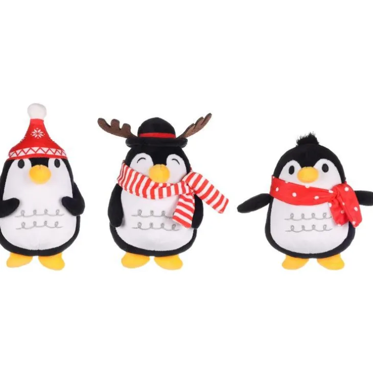 Jouet pour chien coloris multicolore peluche de Noël manchot Flamingo Figa - 13 cm