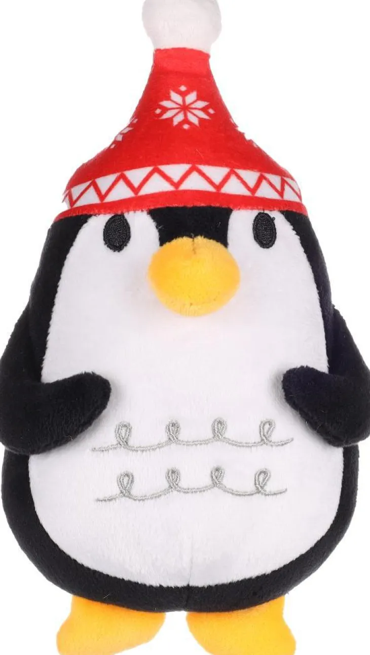 Jouet pour chien coloris multicolore peluche de Noël manchot Flamingo Figa - 13 cm