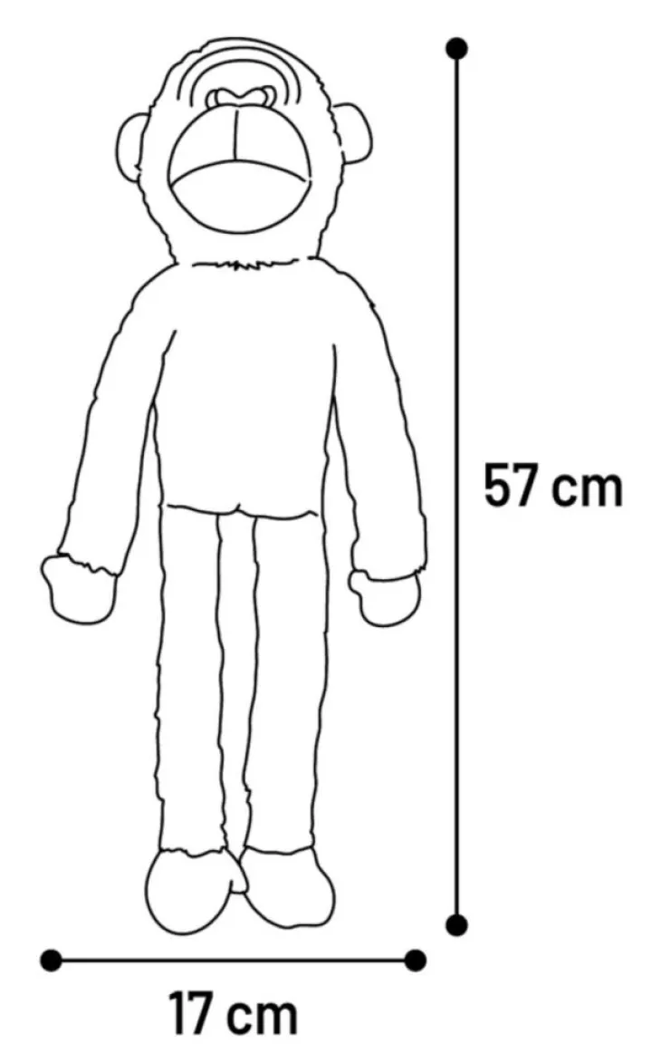 Jouet pour chien coloris marron peluche singe Flamingo Madina - Taille S 17 x 12 x 57 cm