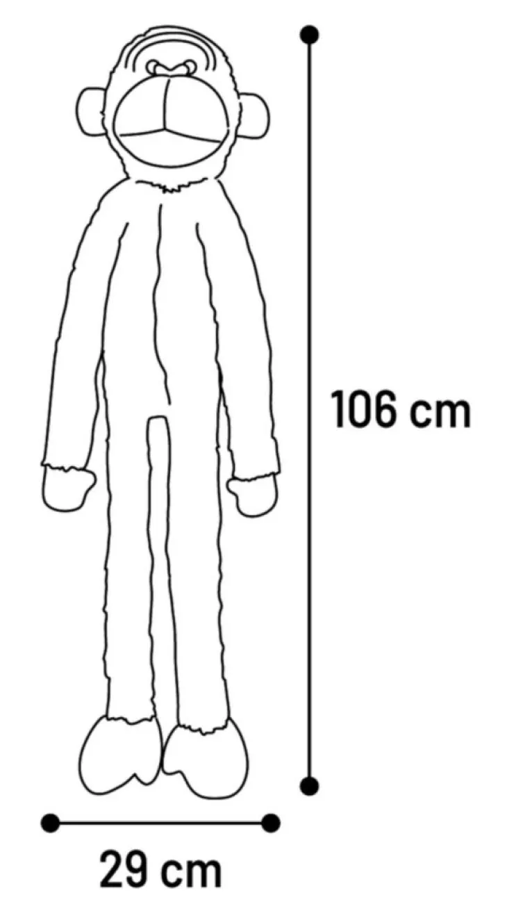 Jouet pour chien coloris marron peluche singe Flamingo Madina - Taille L 29 x 21 x 106 cm