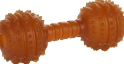 Jouet pour chien en caoutchouc naturel coloris marron haltère avec épines Flamingo Rubba - Taille 12 x 5 x 5 cm
