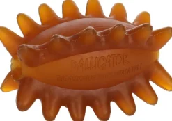 Jouet pour chien en caoutchouc naturel coloris marron rugby avec épines Flamingo Rubba - Taille 12,5 x 7,5 x 7,5 cm