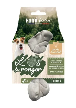 Jouet pour chien os à ronger goût poulet naturel et végétal Hami form - Taille S
