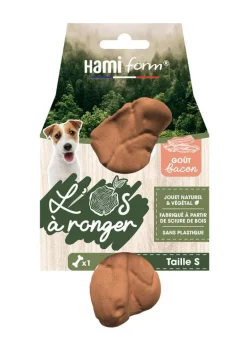 Jouet pour chien os à ronger goût bacon naturel et végétal Hami form - Taille S