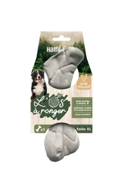Jouet pour chien os à ronger goût poulet naturel et végétal Hami form - Taille XL