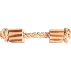 Jouet pour rongeurs avec corde et 2 cubes en bois 16 cm
