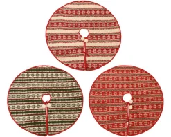 Jupe de sapin en polyester tricot avec pompons - Ø 90 x H 4 cm