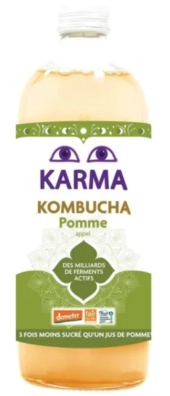 Karma kombucha pomme bio en bouteille de verre Karma - 1 litre