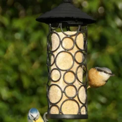 Kit de mangeoire pétillante noir en métal et cylindre Ø 12 x 25,5 cm