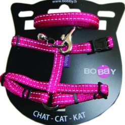 Kit harnais + laisse pour chat Safe fuchsia