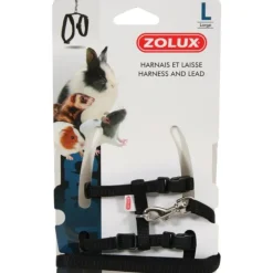 Kit harnais pour le lapin en nylon coloris noir Zolux – Taille L