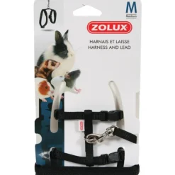 Kit harnais pour le rongeur/lapin en nylon coloris noir Zolux – Taille M
