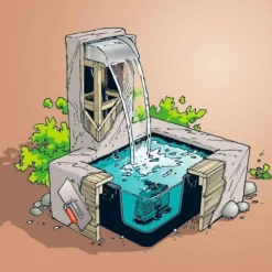 Kit lame d'eau éclairée LED, UBBINK Nevada Set 60 - 13x60x33 cm, livraison incluse