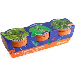Kit prêt à pousser de 3 pots Radis 1 Capucine Mes 3 plantes magiques
