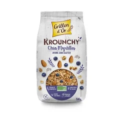 Krounchy Chia myrtilles avoine sans gluten bio Grillon d'or - 500 g