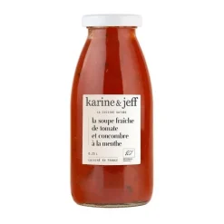 La Soupe fraîche tomate et concombre à la menthe bio Le bonheur est dans le pot - 25 cl