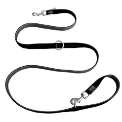 Laisse 3 points coloris noir Kyflie Momentum 2,2 m - M