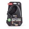 Laisse cordon avec enrouleur Instinct noire 5 m