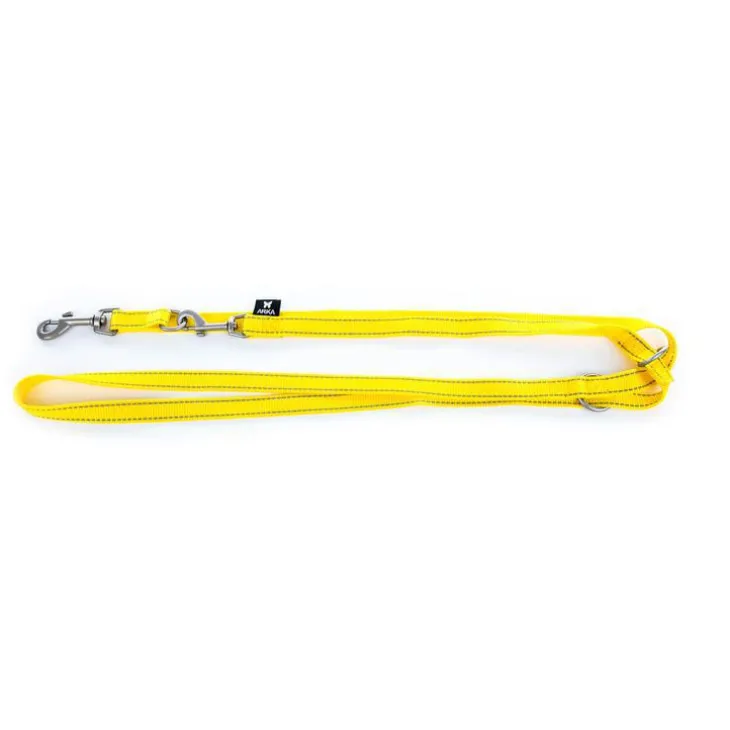 Laisse multi-positions Neo+ jaune pour chien 2x200 cm