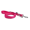 Laisse pour chien coloris fuchsia en nylon tressé Bobby Safe 3 positions – Taille L