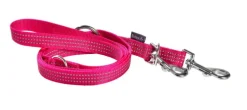 Laisse pour chien en nylon tressé coloris fuchsia 3 positions Bobby Safe - Taille S/M