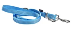 Laisse pour chien en nylon tressé coloris bleu 3 positions Bobby Safe - Taille S/M
