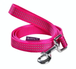 Laisse pour chien en nylon tressé coloris fuchsia Bobby Safe - Taille S/M