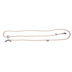 Laisse ronde 3 positions coloris beige - 1,3x190 cm