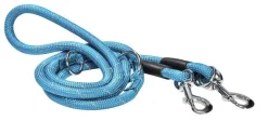 Laisse ronde 3 positions coloris bleu Bobby - 189 cm