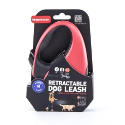 Laisse rétractable 2 Soft sangle coloris noir et rouge - XS