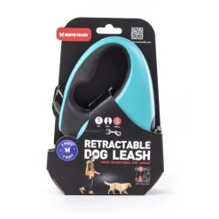 Laisse rétractable 2 Soft sangle coloris noir et turquoise - S