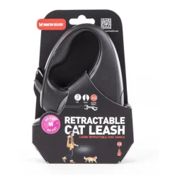 Laisse rétractable pour chat So Cat noire - taille XS