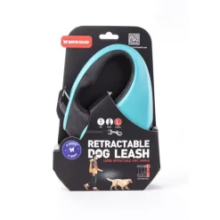 Laisse sangle avec enrouleur Instinct turquoise 5 mètres