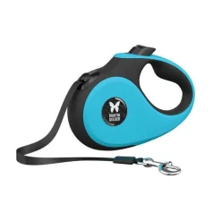 Laisse sangle rétractable turquoise pour chien 3 m