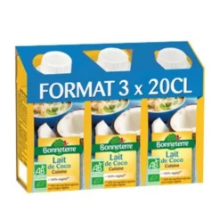 Lait de coco de cuisine en briquette 200 ml x3
