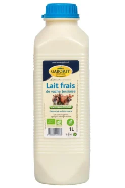 Lait frais demi-écrémé pasteurisé bio de vaches Jersiaises Gaborit - 1 L