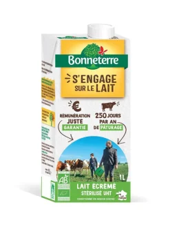 Lait stérilisé écrémé en brique de 1 L