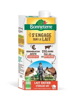 Lait stérilisé entier en brique de 1 L