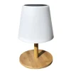 Lampe de table sans fil solaire ou USB en bois Batimex - 17,5 x 15,8 x 26 cm