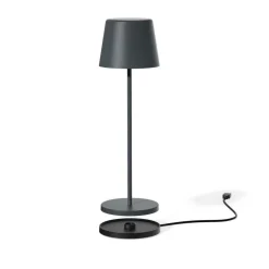 Lampe de table touch sans fil en aluminium noir Kelly Black - Ø 10 x H 38 cm