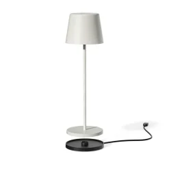 Lampe de table touch sans fil en aluminium blanc Kelly White - Ø 10 x H 38 cm