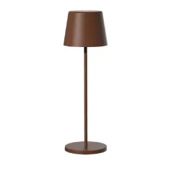 Lampe de table touch sans fil en aluminium marron Kelly Vintage - Ø 10 x H 38 cm