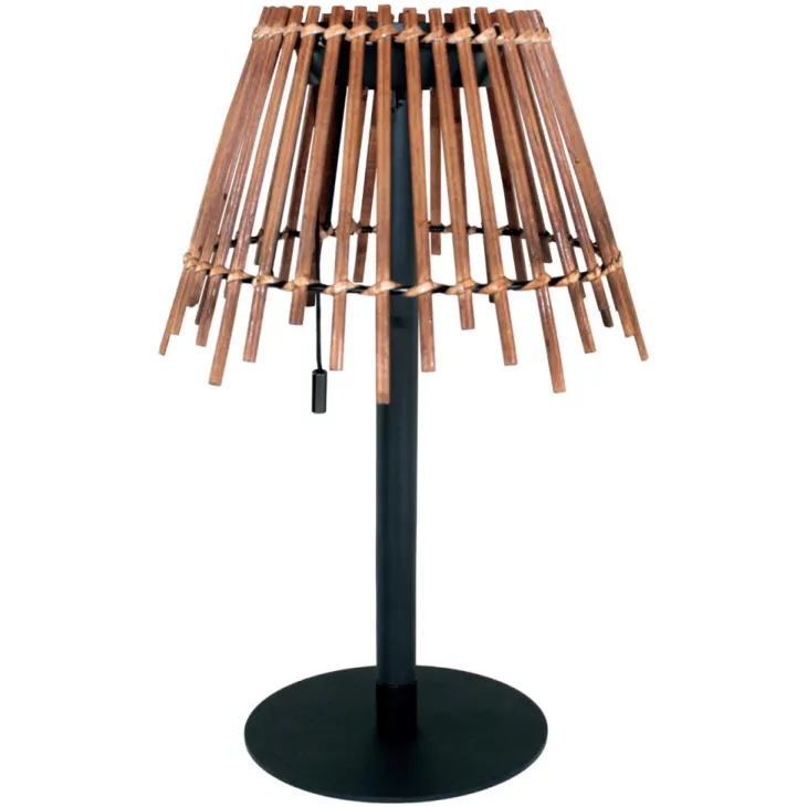 Lampe Eleonor coloris marron en bambou Watt & Home - 32 cm
