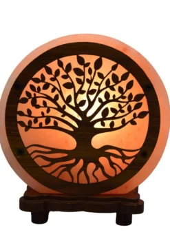 Lampe ronde orange au sel de l’Himalaya Idea for Project Arbre de la Vie