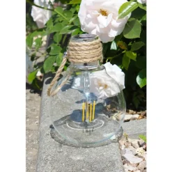 Lampe solaire à LED 4 filaments Watt & Home Color Swing Nature - H 17 cm