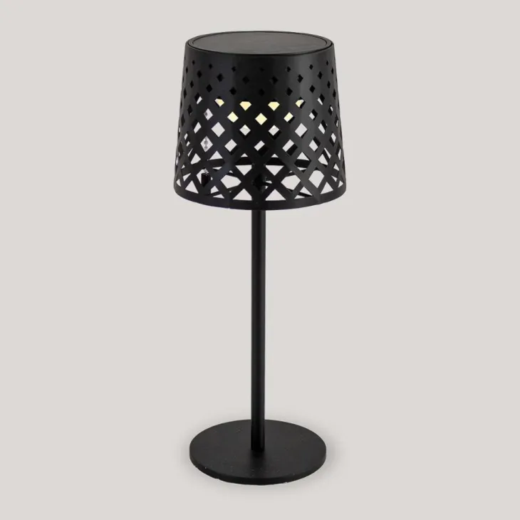 Lampe solaire Gretita coloris noir effet blanc chaud en métal Newgarden - Ø 10 x 30 cm